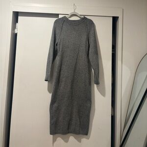 H&M Long Sleeve Sweater Dress in Grey